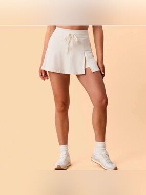 NWT Blogilates Trailblaze Slit Skort Cream 2x Athletic Tennis Yoga